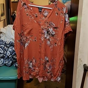 Torrid 5 apricot cap sleeve blouse